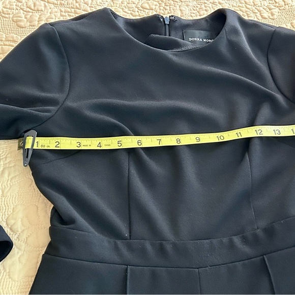 Elbow-sleeve black crepe jumpsuit by Donna Morgan - Picture 7 of 9